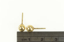 Load image into Gallery viewer, 14K 5.3mm Diamond Cut Flower Ball Round Stud Earrings Yellow Gold