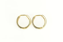 Load image into Gallery viewer, 14K Diamond Inset Squared Huggies Hoop Earrings Yellow Gold
