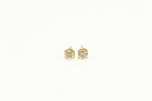 Load image into Gallery viewer, 14K Diamond Solitaire Simple Vintage Stud Earrings Yellow Gold