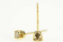 Load image into Gallery viewer, 14K Diamond Solitaire Simple Vintage Stud Earrings Yellow Gold