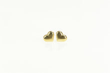 Load image into Gallery viewer, 14K High Relief Heart Love Symbol Stud Earrings Yellow Gold