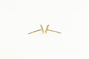 14K High Relief Heart Love Symbol Stud Earrings Yellow Gold