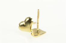 Load image into Gallery viewer, 14K High Relief Heart Love Symbol Stud Earrings Yellow Gold