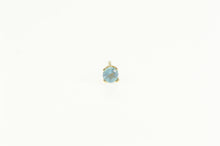 Load image into Gallery viewer, 14K Round Blue Topaz Inset Solitaire Stud Single Earring Yellow Gold