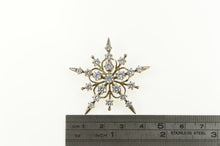 Load image into Gallery viewer, Sterling Silver Cubic Zirconia Flower Snow Flake Star Pin/Brooch