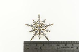 Sterling Silver Cubic Zirconia Flower Snow Flake Star Pin/Brooch
