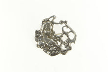 Load image into Gallery viewer, Sterling Silver Art Nouveau Inspired Ornate Lady in Lilies Pin/Brooch