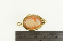 Load image into Gallery viewer, 14K Retro Carved Shell Cameo Lady Classic Pendant/Pin Yellow Gold