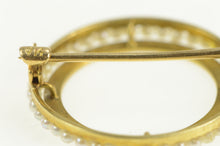 Load image into Gallery viewer, 14K Victorian Round Seed Pearl Halo Circle Pin/Brooch Yellow Gold