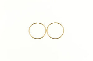 14K Seamless Look 13.5mm Classic Simple Hoop Earrings Yellow Gold