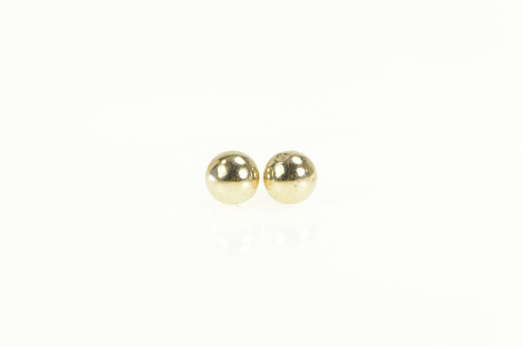 14K Classic Round Ball Simple Stud Earrings Yellow Gold