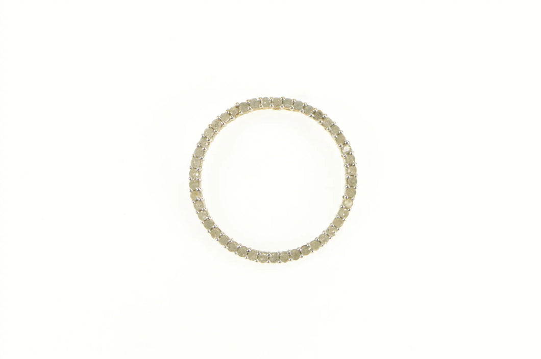 10K Diamond Circle Round Journey Symbol Earrings Yellow Gold