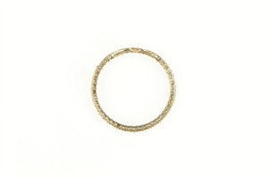 10K Diamond Circle Round Journey Symbol Earrings Yellow Gold