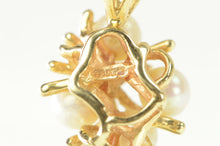 Load image into Gallery viewer, 14K Ornate Retro Pearl Diamond Cluster Statement Pendant Yellow Gold