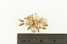 Load image into Gallery viewer, 14K Ornate Retro Pearl Diamond Cluster Statement Pendant Yellow Gold
