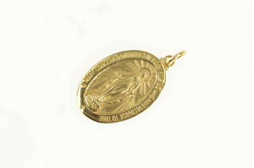 14K Virgin Mother Mary Christian Mother of Jesus Charm/Pendant Yellow Gold