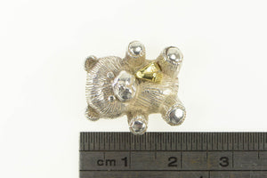 Sterling Silver 18k Gold Two Tone Teddy Bear Stuffed Animal Charm/Pendant