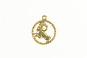 14K Capricorn Sea Goat Astrology Zodiac Sign Charm/Pendant Yellow Gold