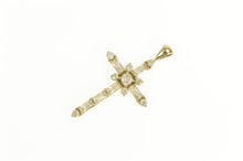 Load image into Gallery viewer, 10K Cubic Zirconia Baguette Cross Faith Symbol Pendant Yellow Gold