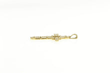 Load image into Gallery viewer, 10K Cubic Zirconia Baguette Cross Faith Symbol Pendant Yellow Gold