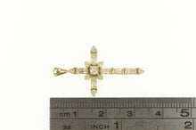 Load image into Gallery viewer, 10K Cubic Zirconia Baguette Cross Faith Symbol Pendant Yellow Gold