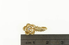 Load image into Gallery viewer, 10K Diamond Inset Rose Flower Romantic Pendant Yellow Gold