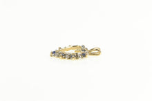 Load image into Gallery viewer, 10K Sapphire Diamond Heart Love Symbol Pendant Yellow Gold