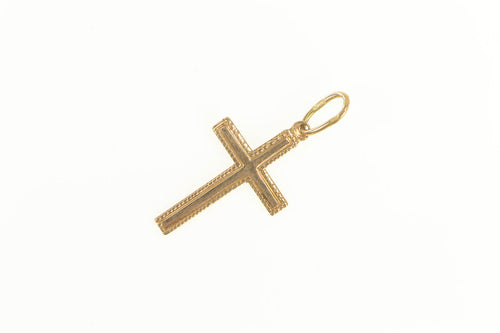 14K Classic Cross Christian Faith Symbol Pendant Yellow Gold