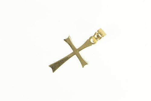 14K Christian Faith Simple Cross Symbol Pendant Yellow Gold
