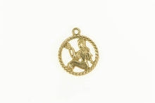 Load image into Gallery viewer, 14K Virgo Astrology Zodiac Sign Symbol Maiden Charm/Pendant Yellow Gold