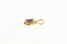 Load image into Gallery viewer, 14K Oval Amethyst Twist Trim Classic Pendant Yellow Gold