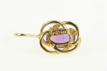 Load image into Gallery viewer, 14K Oval Amethyst Twist Trim Classic Pendant Yellow Gold