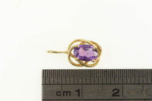 Load image into Gallery viewer, 14K Oval Amethyst Twist Trim Classic Pendant Yellow Gold