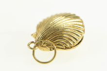 Load image into Gallery viewer, 14K Dark Grey Pearl Scallop Sea Shell Ocean Motif Charm/Pendant Yellow Gold