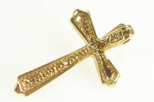 Load image into Gallery viewer, 14K Grooved Diamond Cross Christian Faith Pendant Yellow Gold