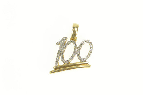 10K 0.25 Ctw Diamond 100 Percent Symbol Charm/Pendant Yellow Gold