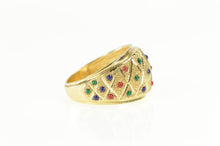 Load image into Gallery viewer, 14K Lattice Colorful Resin Dotted Domed Band Ring Yellow Gold