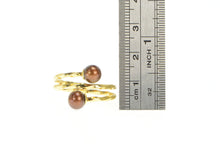 Load image into Gallery viewer, Gold Filled Brown Pearl Twist Wrap Retro Spiral Statement Ring