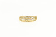 Load image into Gallery viewer, 14K Pave Domed Cubic Zirconia Statement Band Ring Yellow Gold