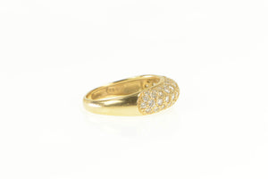 14K Pave Domed Cubic Zirconia Statement Band Ring Yellow Gold