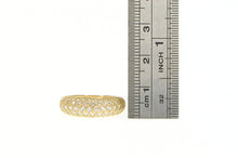 Load image into Gallery viewer, 14K Pave Domed Cubic Zirconia Statement Band Ring Yellow Gold
