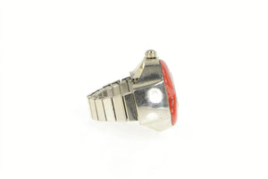 Stainless Steel Retro Red Enamel Heart Unique Watch Ring