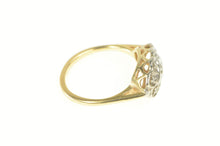 Load image into Gallery viewer, 14K 1950&#39;s Diamond Scalloped Oval Statement Ring Yellow Gold