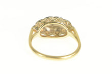 Load image into Gallery viewer, 14K 1950&#39;s Diamond Scalloped Oval Statement Ring Yellow Gold