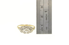Load image into Gallery viewer, 14K 1950&#39;s Diamond Scalloped Oval Statement Ring Yellow Gold