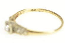 Load image into Gallery viewer, 14K 1940&#39;s Classic Diamond Three Stone Promise Ring Yellow Gold