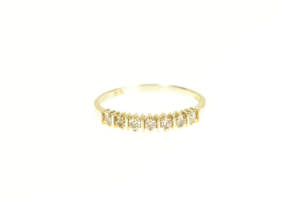14K 0.21 Ctw Diamond Bar Inset Classic Wedding Ring Yellow Gold