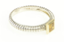 Load image into Gallery viewer, Sterling Silver 14K Gold Princess Citrine Twist Pattern Ring