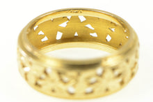 Load image into Gallery viewer, 14K 1940&#39;s Floral Pierced Pattern Wedding Band Ring Yellow Gold