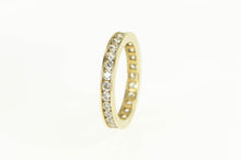 Load image into Gallery viewer, 14K Round Eternity Anniversary Band Cubic Zirconia Ring Yellow Gold